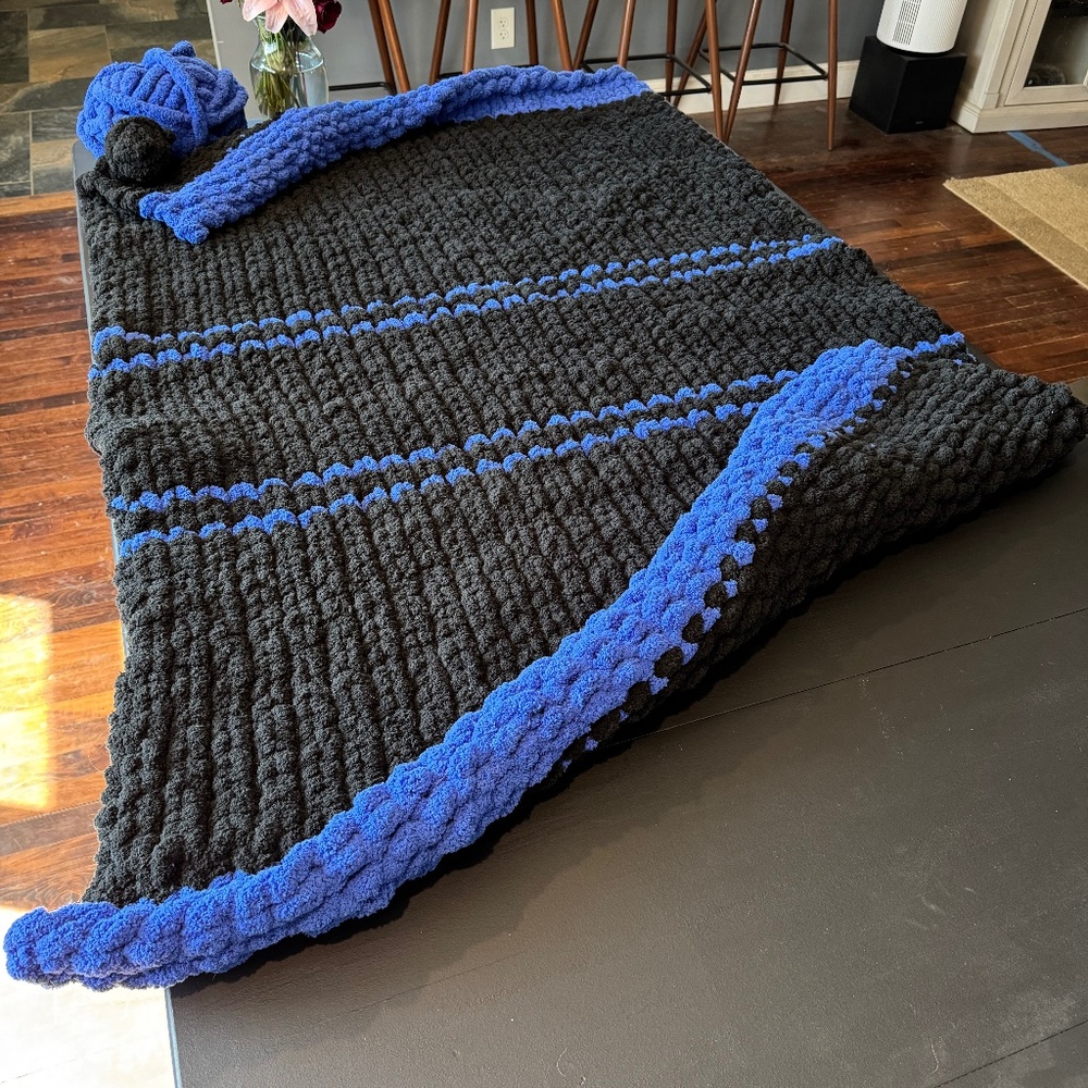Handmade chunky knit throw